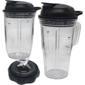 Replacement Combo Easy Twist Extractor Blade with18oz,24oz handle cup with to go lid, Compatible with NutriBullet Blender Combo/PRO 1000/ Select Blender (5, 1*18oz cup+1*24oz handle cup+2*lid+1*blade)