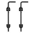 SANKINS 12" Cane Bolt Drop Rod Heavy Duty Gate Hardware Black Solid Steel Gate Ground Latch for Wood PVC Vinyl Metal Gates Fences Doors, Holding Gate to The Ground (2 Pack)