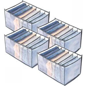 TIGARI Wardrobe Clothes Organizer, Drawer Organizer for Clothing, Closet Organizers and Storage, Drawer Dividers for Clothes, Mesh Separation Box for Thin Jeans, Trousers, T-shirts, Skirts