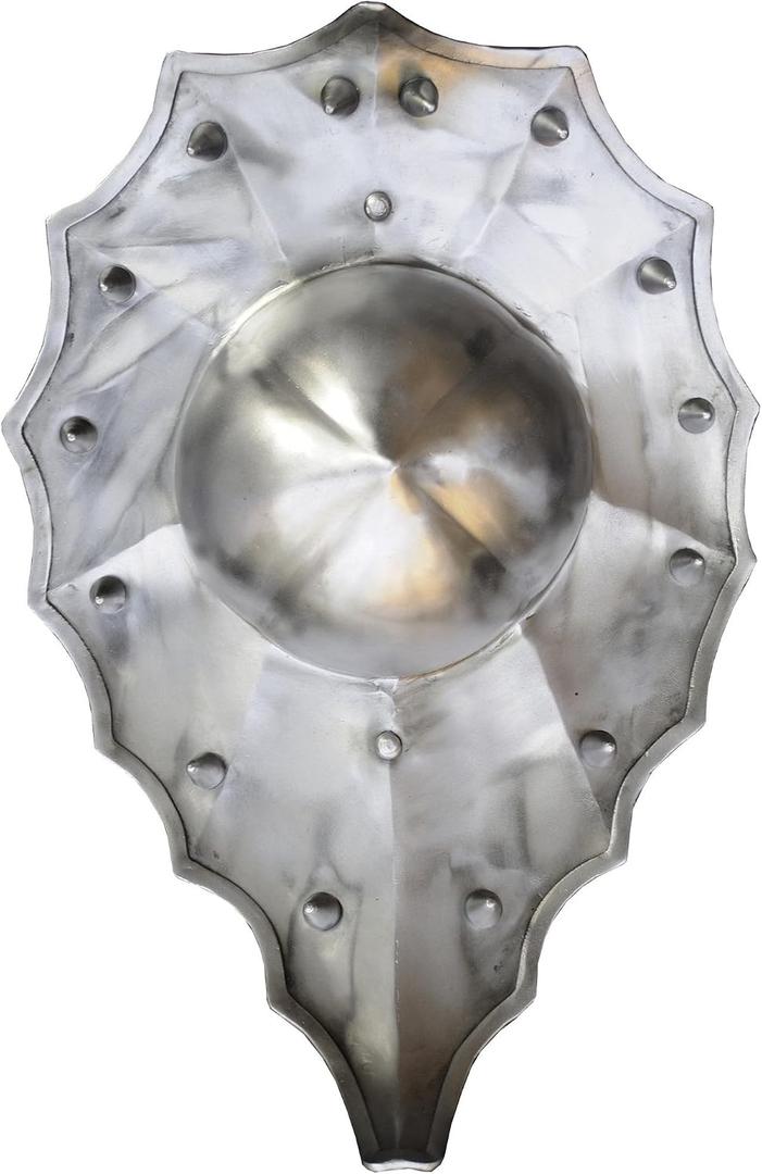 GDFB Talhoffer Buckler, Silver, Metal, 38.1 cm x 42.672 cm x 15.24 cm
