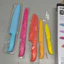 Farberware Resin Cutlery Set, 12 Piece, Pastel, Stick Resistant Blades, Ergonomic Grip ANDBalance, Blade Covers Included, Perfect for Back to College and First Kitchens