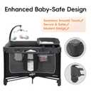 Pamo Babe Magic Fold Pack and Play with Bassinet 1 Step Set Foldable Playards Baby Playard with Changing Table Portable Playpen with Zip Door