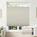 Joydeco No Tools No Drill Blinds for Indoor Windows, Cordless Window Blinds Cellular Shades Top Down Bottom Up Blackout Honeycomb Blinds Thermal Insulated Noise Reduction (Beige, 34" W x 64" H)