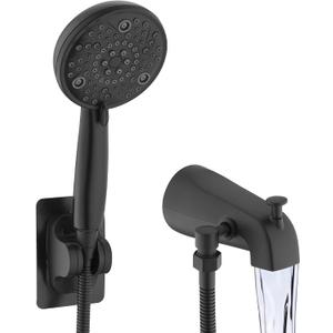 Slip-On Tub Spout with Diverter, High Pressure 8 Settings Hand Held Shower, All Metal Bathtub Faucet with Sprayer Matte Black