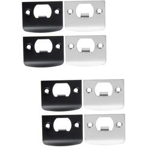 Lurrose 8pcs Stainless Steel Door Reinforcement Plates Deadbolt Strike Plates for Enhanced Security Smooth Door Latch Heavy Duty Installation for Home and Commercial Use