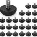 24 Pack 5/16-18 Stainless Steel Adjustable Threaded Furniture Leg Leveling Feet Screw-in Glide Levelers,Stainless Screw Foot Levelers On for Table,Chair,Furniture, (M63)