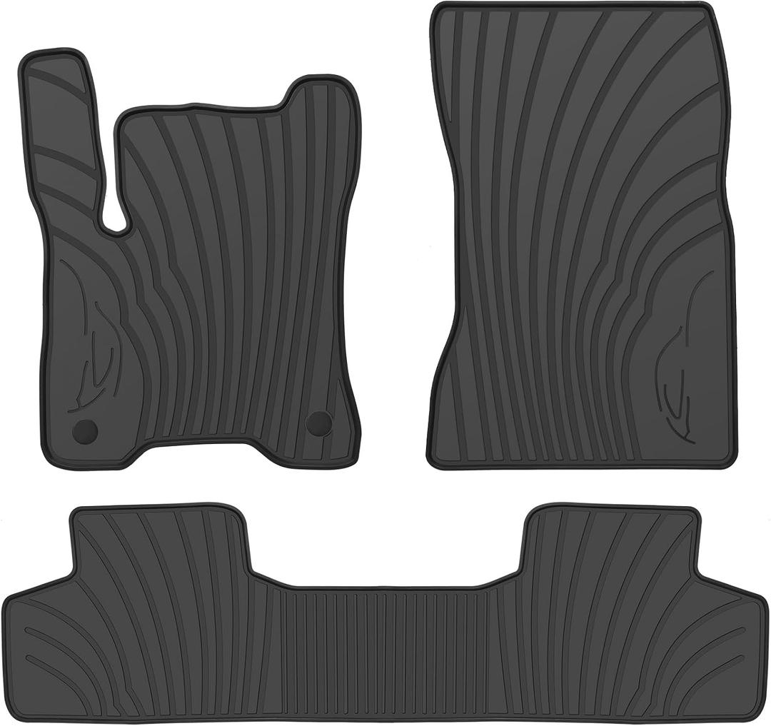 Car Floor Mats Custom Fit for Mercedes Benz EQB 250 300 350 2022-2025 Full Black Rubber Auto Liner Mats All Weather Protection Odorless