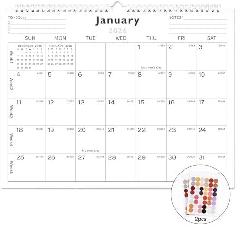 Lbylyhxc Calendar 2026 - Includes January 2026 to June 2027-18 Monthly Wall Calendar 2026-2027, 14.7 x 11.5 Inches.Thick Paper with Julian Dates and Block for New Year and Christmas Presents (wall calendar 2026-2027 simplicity), Pack of 2