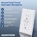 10 Pack GFCI Outlets 15 Amp, Tamper Resistant (TR), Self-Test GFI Receptacles with LED Indicator, Ground Fault Circuit Interrupter, Decor Wallplate Included, UL Listed, White
