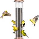 Kingsyard Metal Finch Feeder for Thistle/Nyjer Seed, Tube Bird Feeders for Outdoors Hanging, 2 lbs Large Capacity, Easy to Refill & Clean, Antique Copper