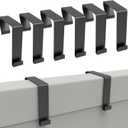 KOPKIO 6 Pcs Office Cubicle Hangers Over The Door Hook, Cubicle Walls Hooks Universal Panel Partition Metal Hooks for Hanging File Bins, Keys, Whiteboard