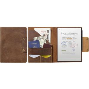 CoBak Premium Genuine Cowhide Leather Case for Remarkable Paper Pro 11.8" (2024)  Slim Magnetic Back Cover with Auto Sleep/Wake, Folder Design, Corner Protection, and Safety Buckle. Genuine Leather