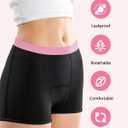 2 x Lictin Period Underwear for Teens Girls, Absorbent Boy Shorts Period Panties Women (Black, XL)