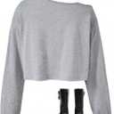 SOLY HUX Girl's Off The Shoulder Sweatshirt Tops Long Sleeve Cute T Shirts (Gray, 10Y)
