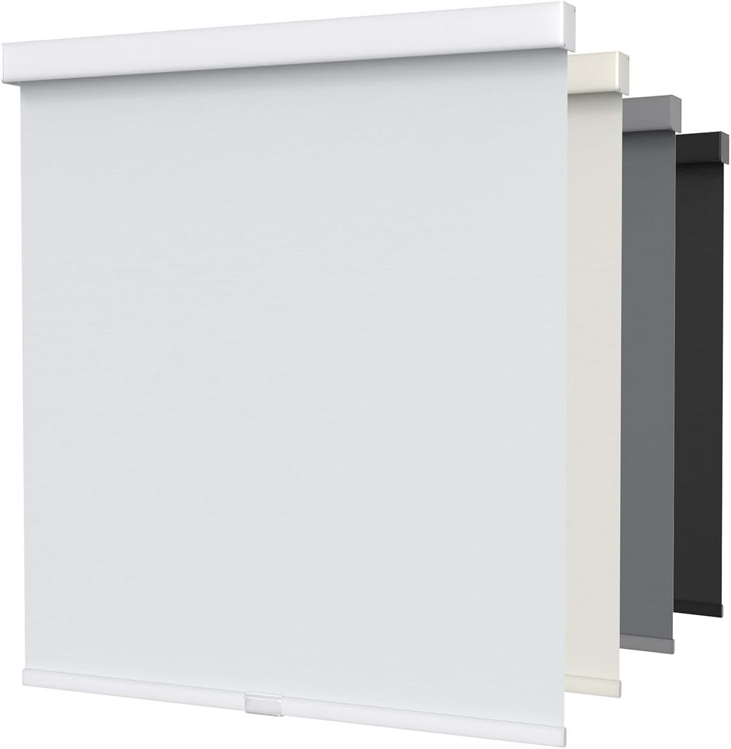 Cordless Blackout Roller Shades for Windows with Valance, Thermal Insulated UV Blocking Fabric, Cordless Window Blinds for Bedroom & Living Room, Easy Install, 30" W x 72" H, White