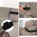 H.VERSAILTEX Reversible Quilted Chair Cover Washable Couch Covers for Dogs Water Resistant Furniture Covers with Elastic Strap Pet Chair Cover for Furniture(Armchair, Khaki/Beige)