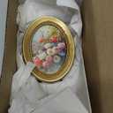 Small Oval Antique Photo Frame Vintage Picture Frame European Style Farmhouse Resin for Wall Gallery Tabletop Photo Display Retro Home Decor 10.50X8.0X1.10cm