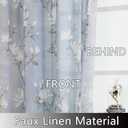 SMILE WEAVER Sheer Curtains 63 inches Length for Living Room 2 Panels,Blue Light Filtering Curtains,Floral Semi Sheer Curtain Voile Linen Textured Rod Pocket Kitchen Window Drapes for Bedroom