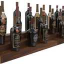 tongmo 2 Pack Liquor Bottle Stand - 3 Tier Liquor Bar Bottle Display Shelf, Holds 42 Bottles, Real Wood, Easy to Clean, No Installation Required - 30 Inch Each (Dark Walnut)
