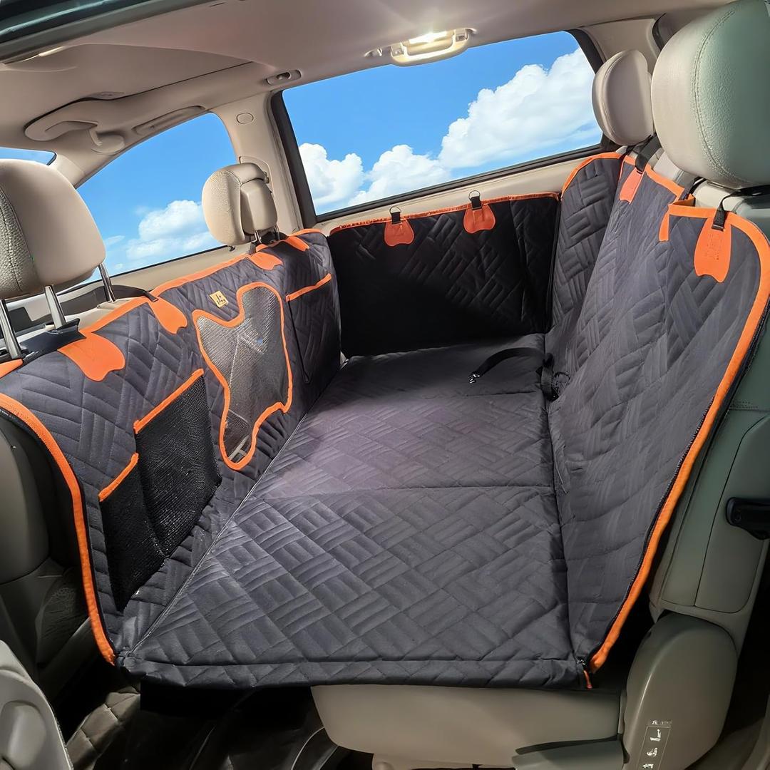 Dog Car Seat Cover for Back Seat Waterproof Pet Hammock with Hard Bottom Sturdy 400lb Backseat Extender for Dogs Easy to Clean Car Seat Protector Dog car seat Covers