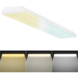 FaithSail Dimmable 4FT LED Wraparound, 4 Foot LED Light Fixture with 3 Watt/3 Lumen/3 CCT, 30W/40W/50W, 3500lm/4500lm/5500lm, 3000K/4000K/5000K, 48'' Flush Mount Light, Replacement, 1 Pack