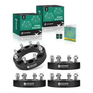 YHTAUTO 8x170mm Wheel Spacers 1.5 Inch Fits Ford Excursion 2003-2005, F-250 Super Duty 2003-2023, F-350 Super Duty 1999-2023, Tire Spacers w/ M14x1.5 & 12.9 Grade Studs, 125mm Center Bore 8 Lug