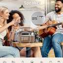 PRUNUS J-130 Retro Portable AM FM Radio AC Plug in Wall,Battery Operated/Rechargeable,Transistor Radios with Bluetooth,Vintage Wood Radio Support TF Card/USB Playing, for Dad and Mom (Brown)