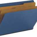 Smead 100% Recycled End Tab Pressboard Classification File Folder with SafeSHIELD Fasteners, 2 Dividers, 2" Expansion, Legal Size, Dark Blue, 10 per Box (29784)