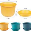 Hayder 6 Inch Plant Pots, 6 Pack Thick Plastic Flower Pots for Plants Indoor Outdoor, Planters with Drainage Holes and Saucers, Mix Color