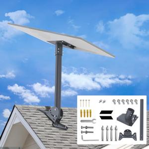 Starlink Gen 3 Mounting Kit Gray Adjustable Starlink Pole Mount with Gen 3 Pipe Adapter Roof Mount Compatible with V3 Standard Dish Starlink Long Wall Pole