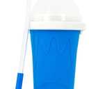 Slushie Maker Cup, Magic Quick Frozen Smoothies Cup Cooling Cup Double Layer Squeeze Cup Slushy Maker, Homemade Milk Shake Ice Cream Maker DIY it for Children and Family (1 PC BLUE)