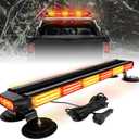 ASPL 26inch 126 LED Rooftop Emergency Strobe Lights Bar Double Side Flashing Safety Warning Traffic Advisor Light Bar Hazard Snow Plow Light for Work Trucks Vehicles Construction Tow Pickup(Amber/Red)