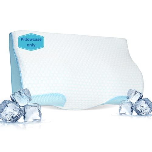 Derila Cooling Pillowcase Optimal Temperature Control for Your Derila Memory Foam Pillow for Perfect Sleep. Quality Material White Pillow Cover