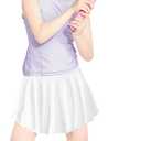 Toddler Tennis Skirt, Size 6 White Toddler Skort, Baby Girls for School Kids, Athletic Butterfly Flowy Shorts with Pocket (White) 5-6 Years