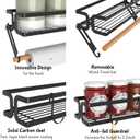 3 Pack Spice Rack Wall Mount with Paper Towel Holder and Hooks, Screw or Adhesive Hanging Spice Shelf, Space Saving Spice Organizer for Seasonings, Spice Racks for Stove Rv Cabinet Black
