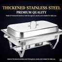 Stainless Steel Chafing Dish Foldable Food Warmer, 2lattices Fuel Holder Included, Food Warmer, 24.8"L x 14.17"W x 10.83"H