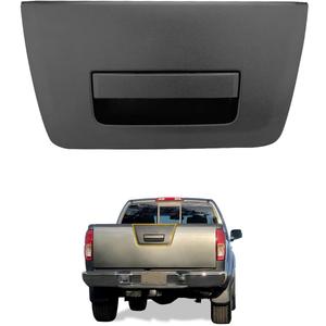 Tailgate Door Handle without Key Hole, Compatible with Nissan Frontier 2005-2013, Textured Black Rear Bed Handle, Replace# 90606-EB705, 90606EB705, Outside Rear Tail Gate Latch Assembly, w/ Seal Strip
