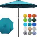 Blissun 10FT Outdoor Patio Umbrella, Outdoor Table Umbrella, Yard Umbrella, Market Umbrella with 8 Sturdy Ribs, Push Button Tilt and Crank
