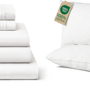 CGK Unlimited Split 5 Piece Sheet Set + 2pk Cotton Bed Pillows Pillow Cases 30x20 Inch