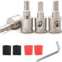 NuIth Amp Input Reducer 0 Gauge to 4 Gauge, 4PCS Car Audio Amplifier Wire Terminal Connectors Brass with Heat Shrink Tubing Allen Key for Amp Input, AWG Pin Power & Ground Connection