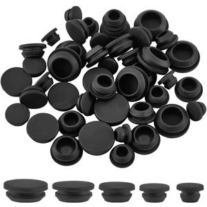 GORGECRAFT 50Pcs 5 Sizes Rubber Hole Plug Black Silicone Snap in Type Locking Furniture Hole Stopper Tapered Round Waterproof Button Tube End Cover Inserts Fit for Bathtub Bottle 0.2-0.4 Inch Hole
