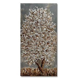 Epicler art Modern Abstract Tree Oil painting 100% Hand-painted Canvas Mural Living Room Bedroom Dining Room Wall Decoration 46x23 Inches