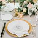 Hiceeden 12 Pack Gold Charger Plates for Dinner Plates, 13" Round Plastic Chain Shaped Charger Service Plates, Decorative Chargers Bulk for Table Setting, Wedding, Party, Event