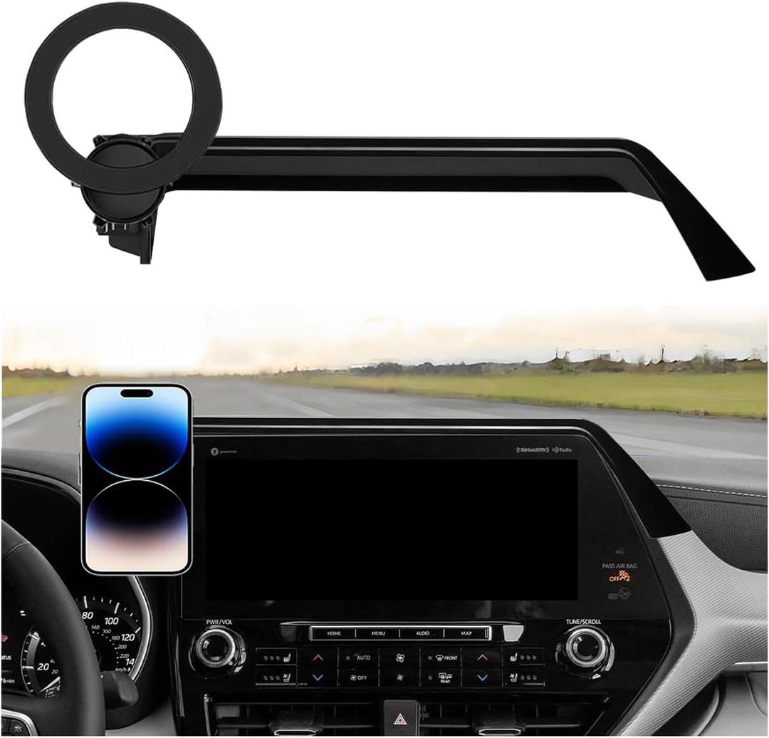 Car Phone Holder for 2020-2025 Toyota Highlander Accessories, Compatible MagSafe, 360 Rotation, Super Strong Magnetic Attraction(for 8 inch Screen only)