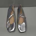 Stunner Mary Jane Square Toe Black Ballet Flats for Women Comfortable Ankle Strap Casual Slip On Flats, Size 10.5