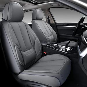 Coverado Car Seat Covers Full Set, Seat Covers for Cars, Gray Car Seat Cover, Car Seat Protector Waterproof, Nappa Leather Car Seat Cushion, Front and Back Seat Covers Universal for Most Vehicles (FullSet)
