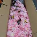 Artificial Pink Cherry Blossom Tree, 7ft (84in) Faux Japanese Sakura Indoor Decoration,Natural Fake Cherry Floral Tree Outdoor Decor,Realistic Silk Pink Flowers for Living Room,Office,Wedding Party