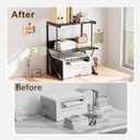 aboxoo Printer Stand for Desk, Desktop Printer Shelf Large 3-Tier Multi-Purpose Office Organization Shelves for Home Office, Black