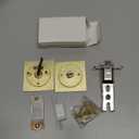 Lethato Pocket Door Hardware Gold, Pocket Door Lock, Pocket Door Latch, Brushed Gold Contemporary Sliding Pocket Door with Privacy Lock for Bathroom & Bedroom (1 Pack, Square)