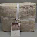 Levtex Home Cross Stitch Reversible Full/Queen Quilt Set (88x92in) with 2 Pillow Shams (26x20in) - Stitch Texture - Taupe - Cotton Full/Queen Size Quilt Bedding Set - Lightweight, Soft, Pre-Washed